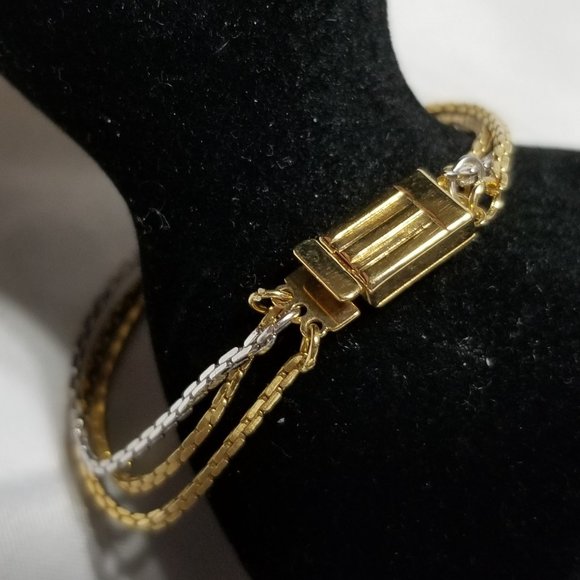 Vintage Avon Multi-Chain Silver and Gold Bracelet (J086) - Picture 5 of 12